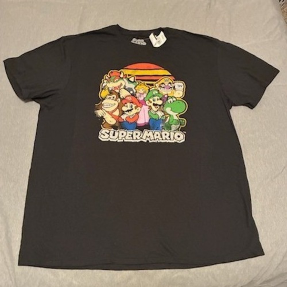 Nintendo Super Mario Bros Mens Graphic T-Shirt Black XL NNTD1558 Group Classic